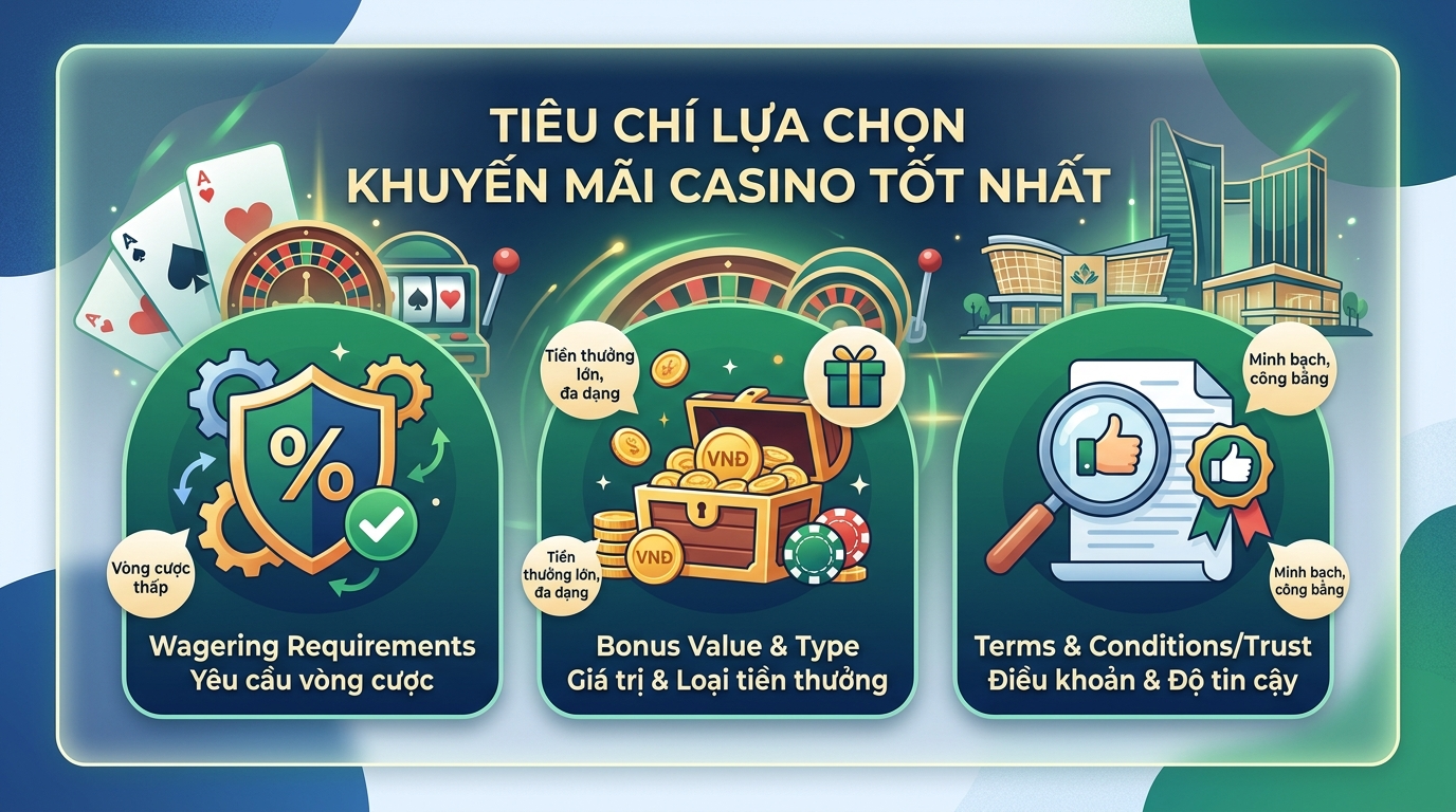 Tiêu chí lựa chọn khuyến mãi casino tốt nhất