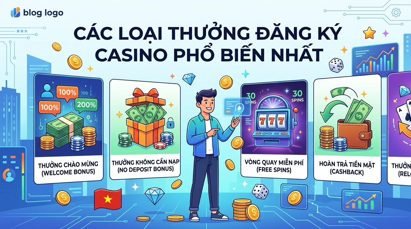 Các Loại Thưởng Đăng Ký Casino Phổ Biến Nhất