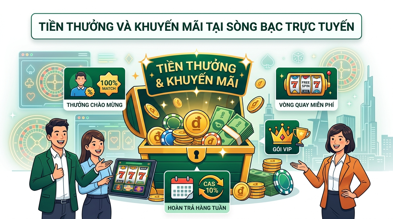 Tiền thưởng và khuyến mãi tại best real money casino Vietnam